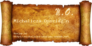 Michalicza Osszián névjegykártya